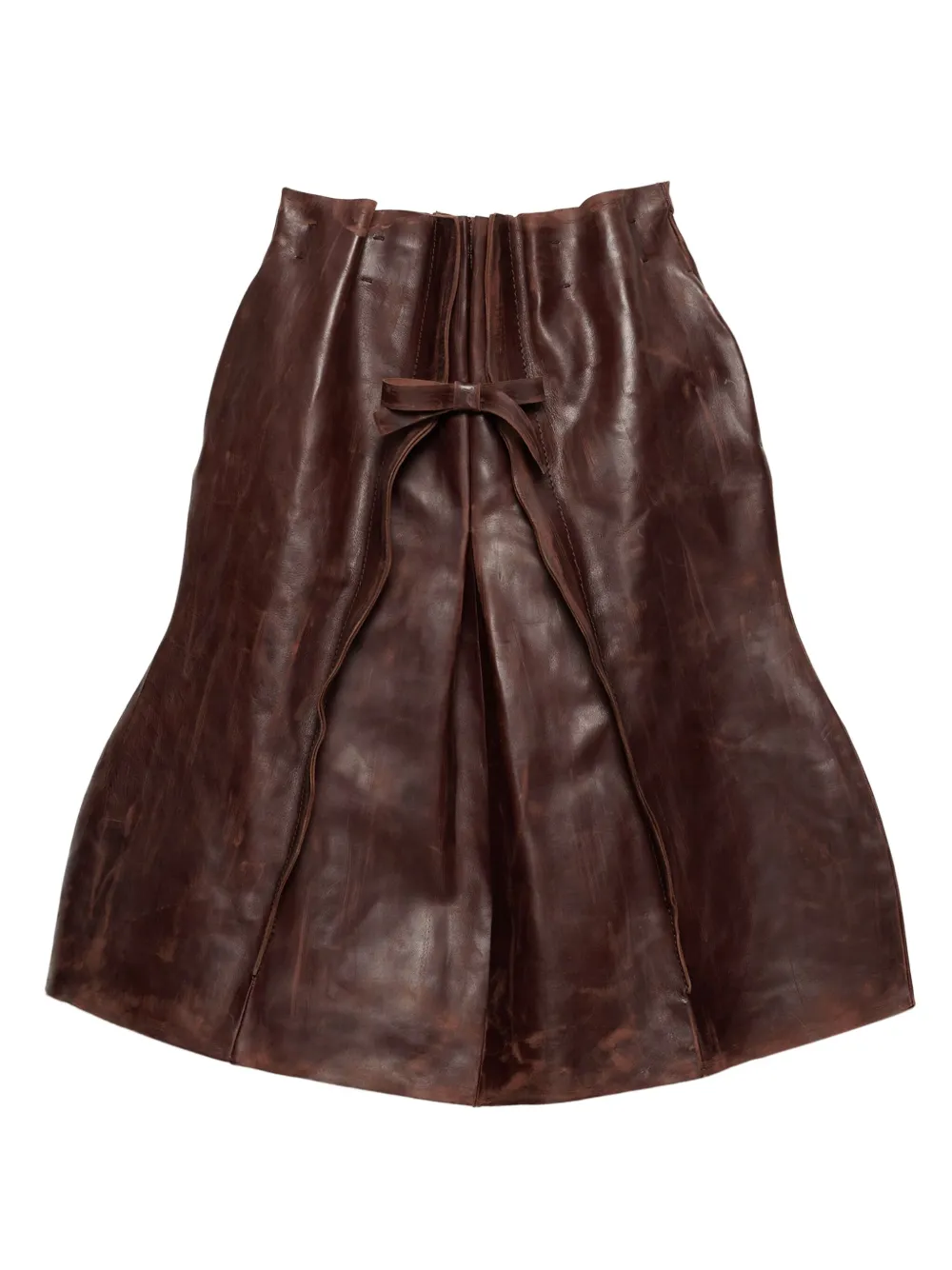 Prada leather midi skirt - ブラウン Prada leather midi skirt - ブラウン