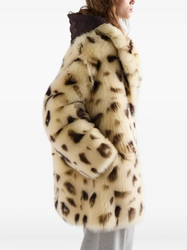Prada leopard-print Shearling Coat | Neutrals | FARFETCH