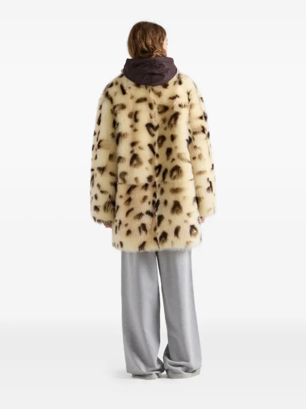 Prada leopard-print Shearling Coat | Neutrals | FARFETCH