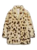 Prada leopard-print shearling coat - Neutrals