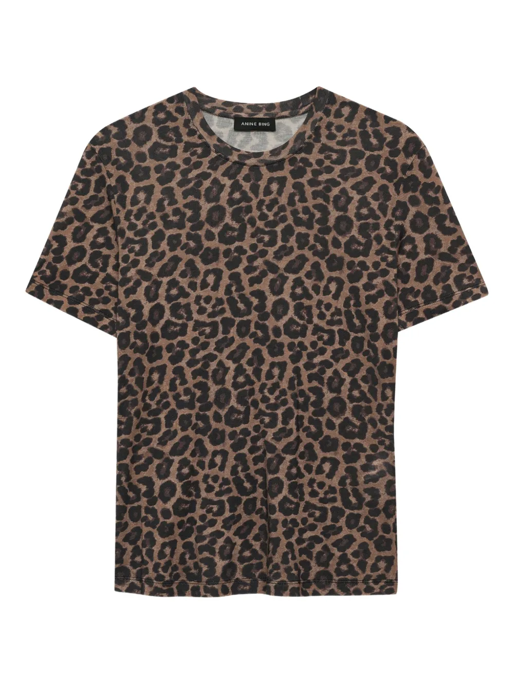 ANINE BING T-shirt Sylvie leopardata - Marrone