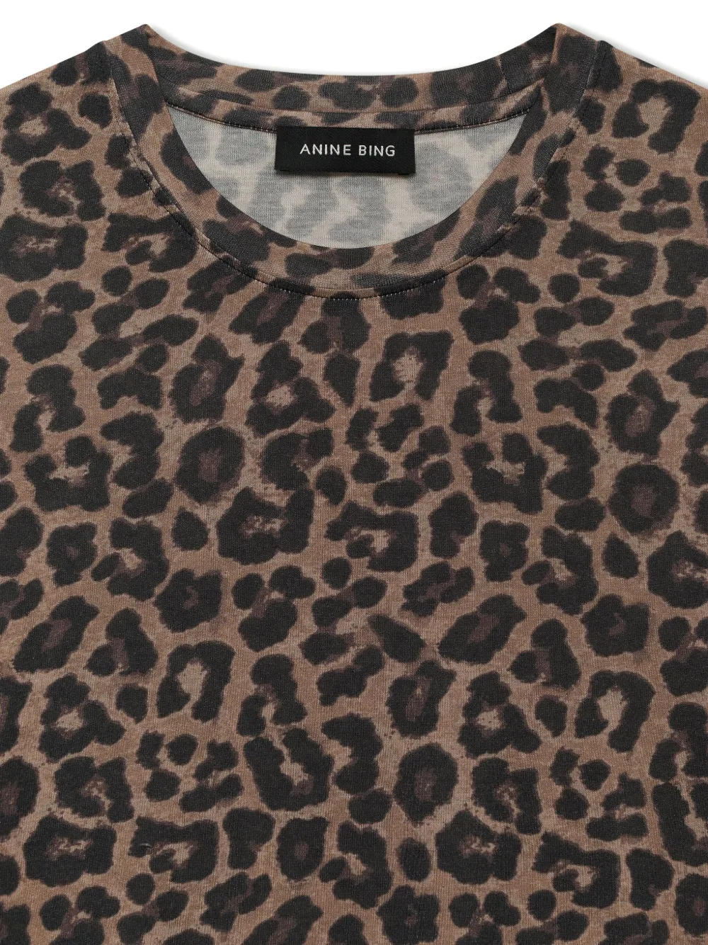 Anine Bing Beth Mini Dress Black And Brown Leopard In Animal Print