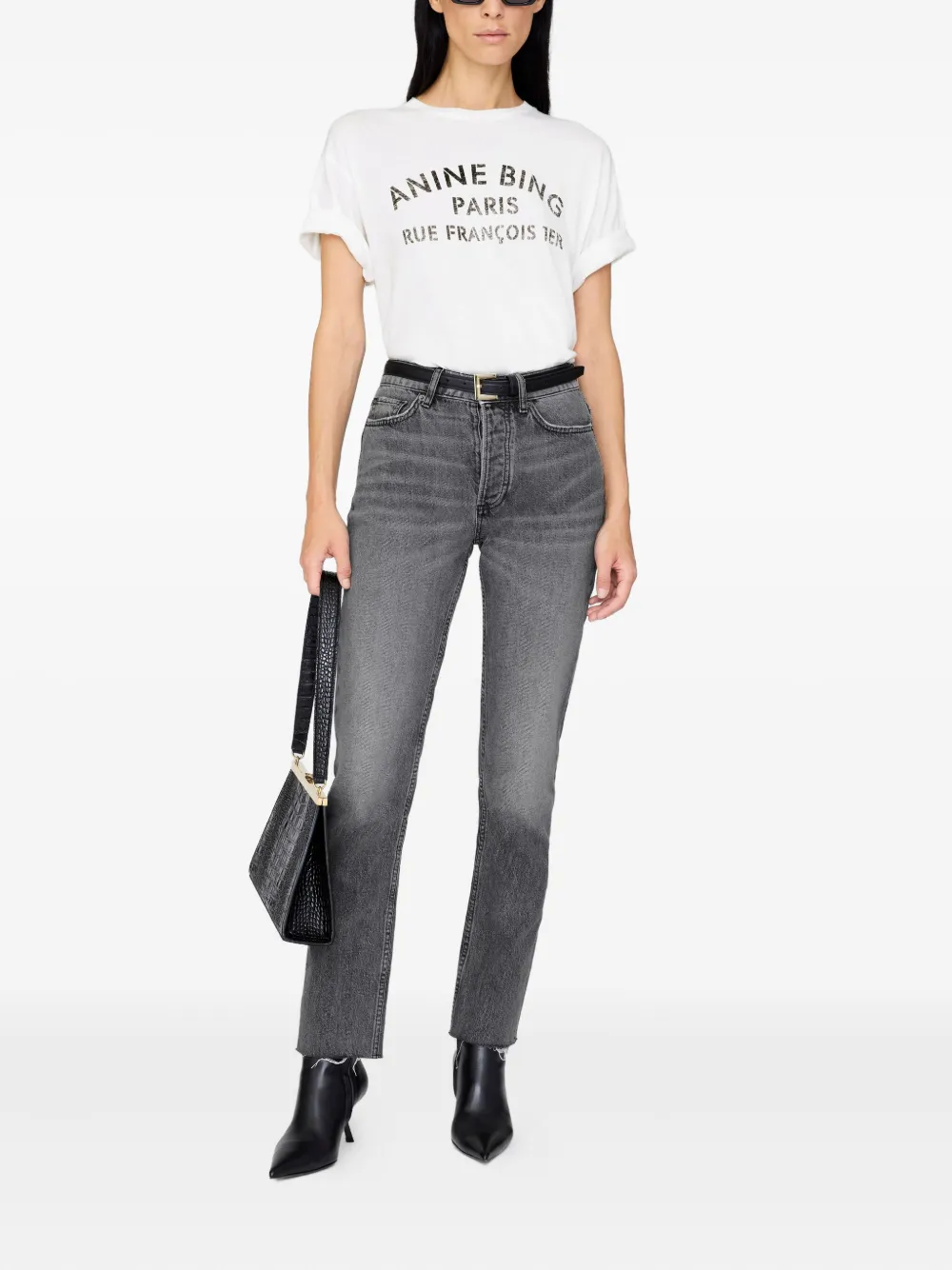Anine Bing Stencil Cohen Tee In White
