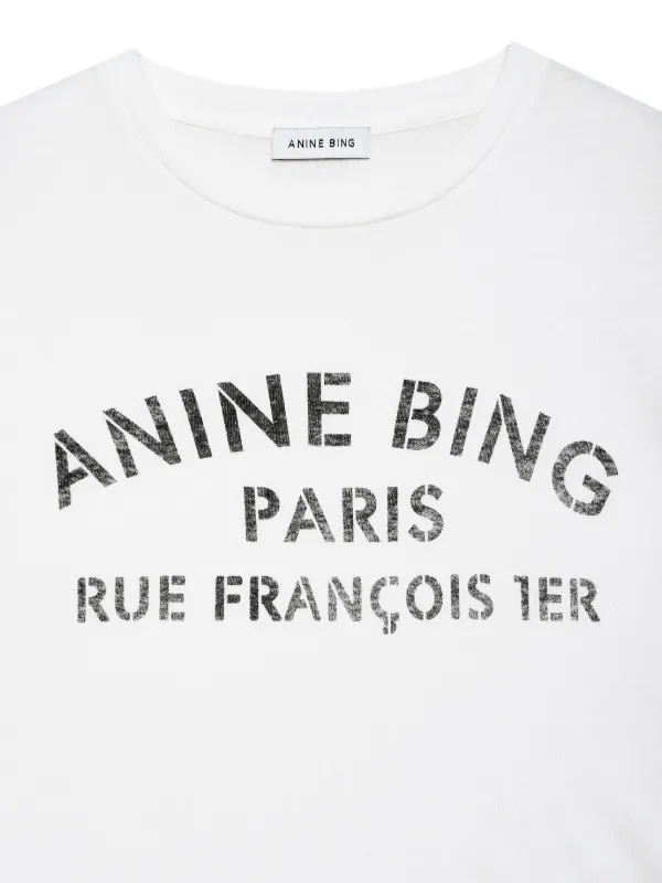 ANINE BING Stencil Cohen Tee | White | FARFETCH UK
