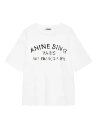 ANINE BING Stencil Cohen Tee | White | FARFETCH AU