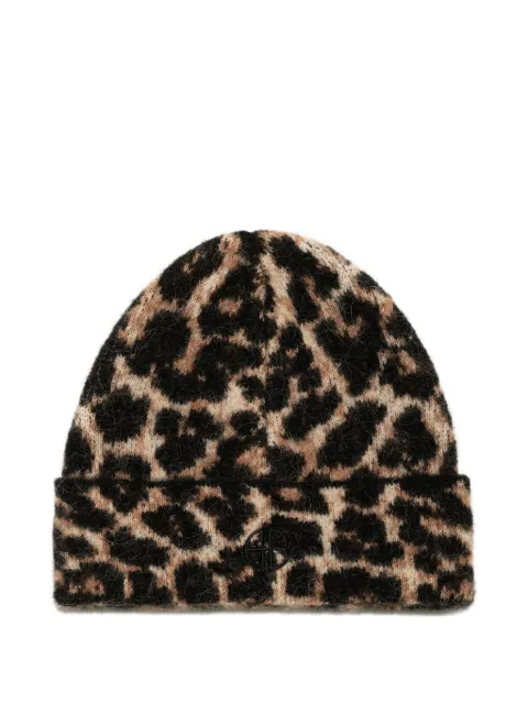 ANINE BING Elia leopard-print beanie