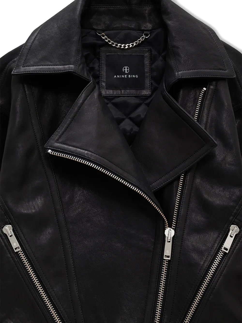 Anine Bing Julie Leather Jacket In Black