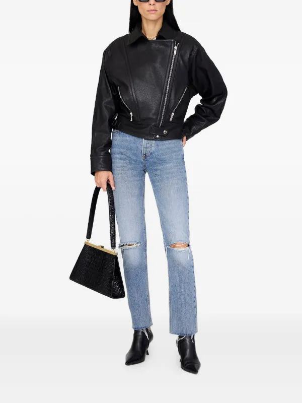 ANINE BING Julie Leather Jacket | Black | FARFETCH