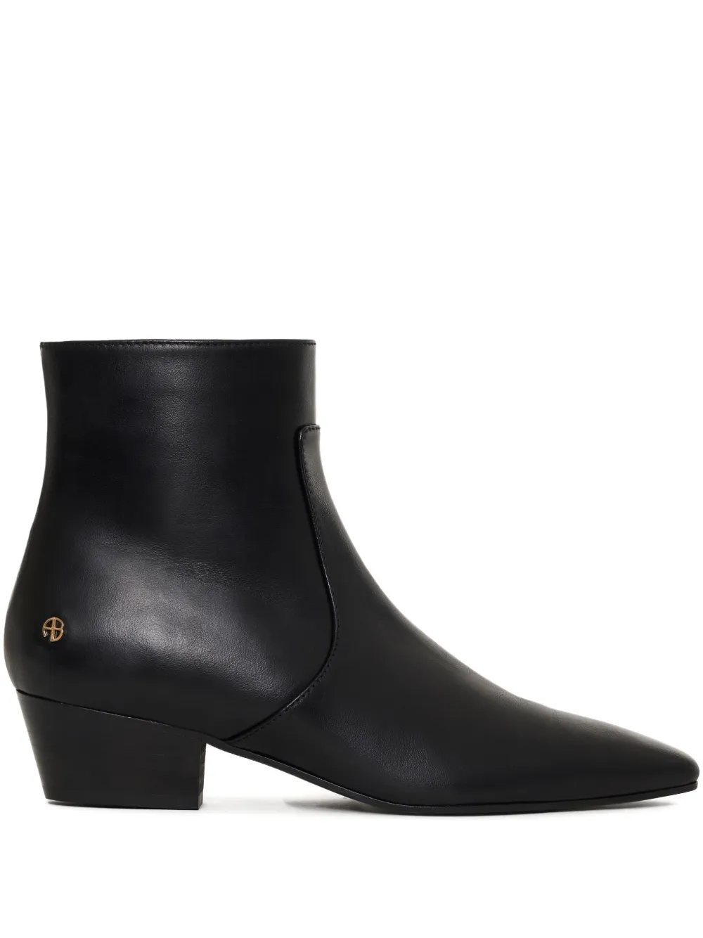 ANINE BING Laarzen met puntige neus en lage hak Zwart