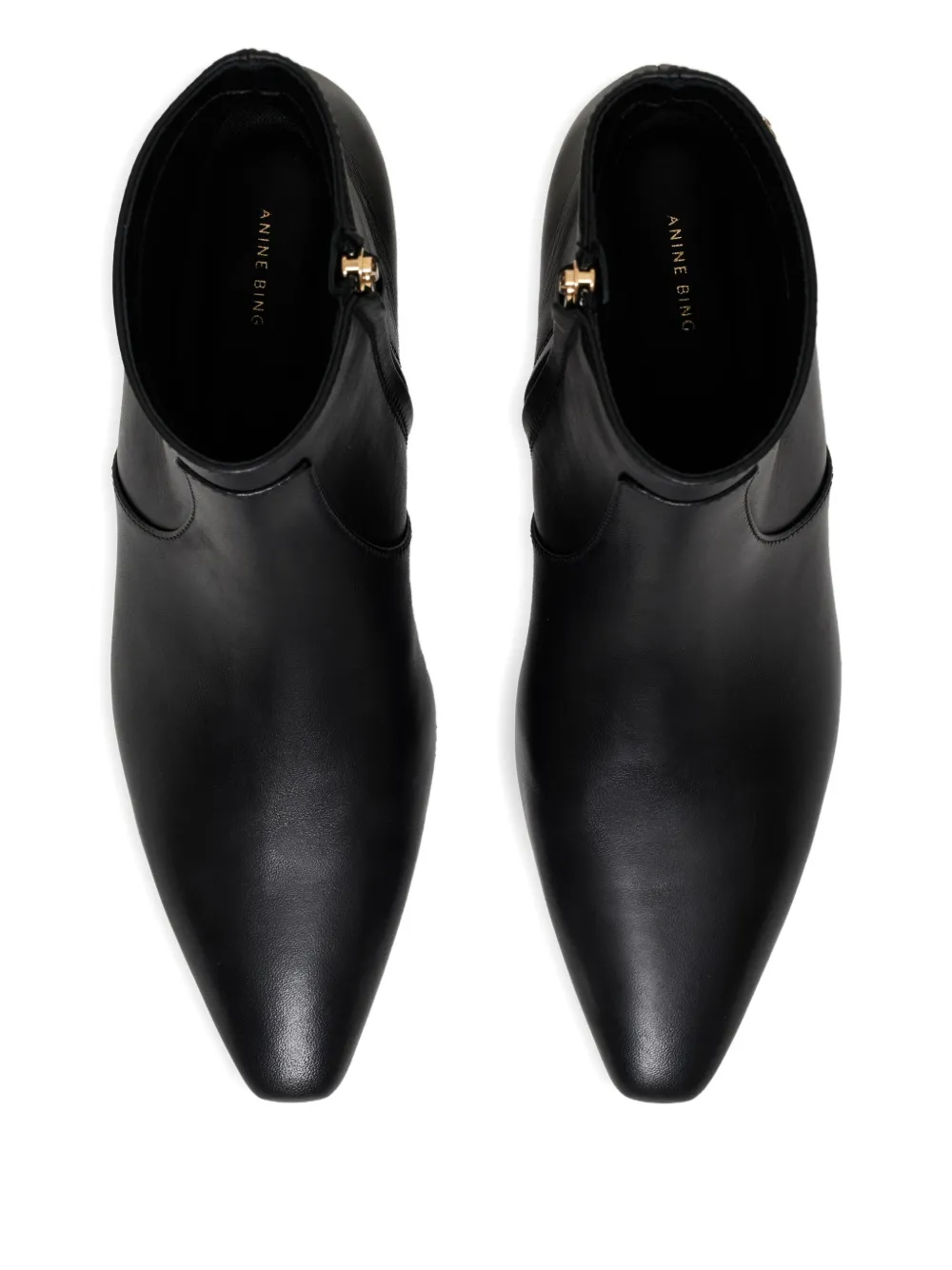 ANINE BING Laarzen met puntige neus en lage hak Zwart