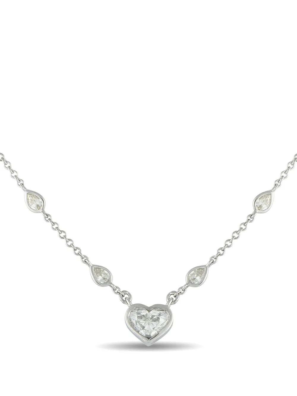 LB Exclusive 18kt white gold heart diamond necklace - シルバートーン LB Exclusive 18kt white gold heart diamond necklace - シルバートーン