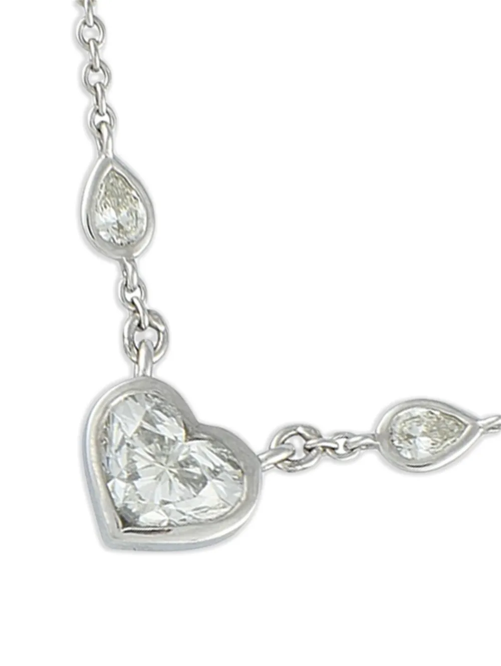 18kt White Gold Heart Diamond Necklace