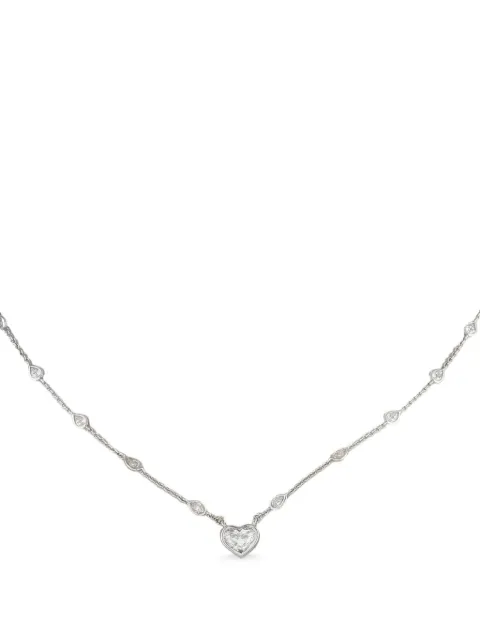 LB Exclusive 18kt white gold heart diamond necklace