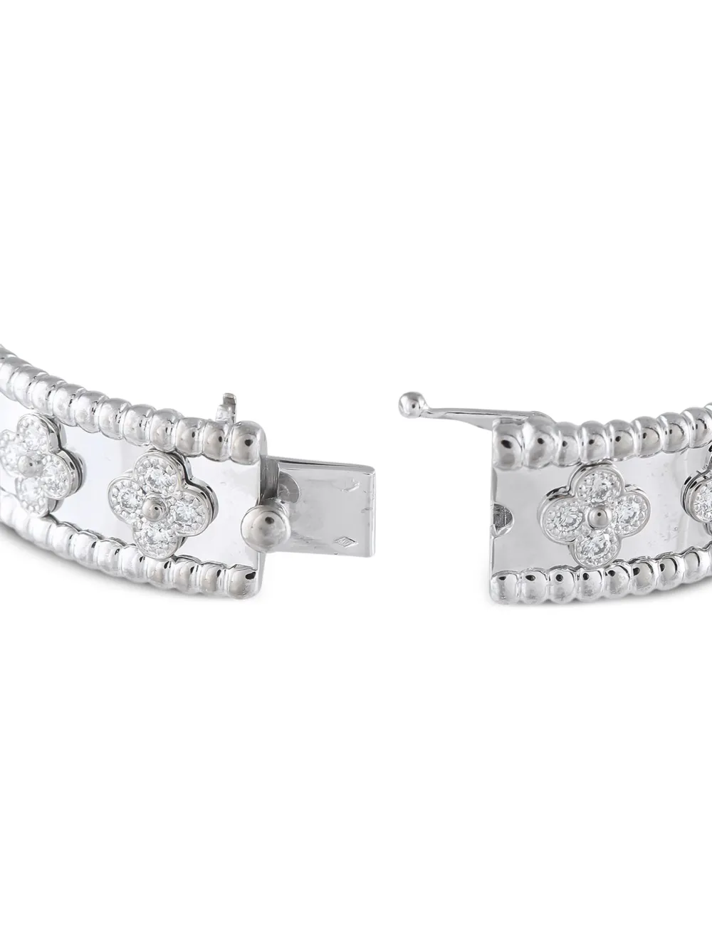 Pre-owned Van Cleef & Arpels 18k White Gold Diamond Bracelet In Silver