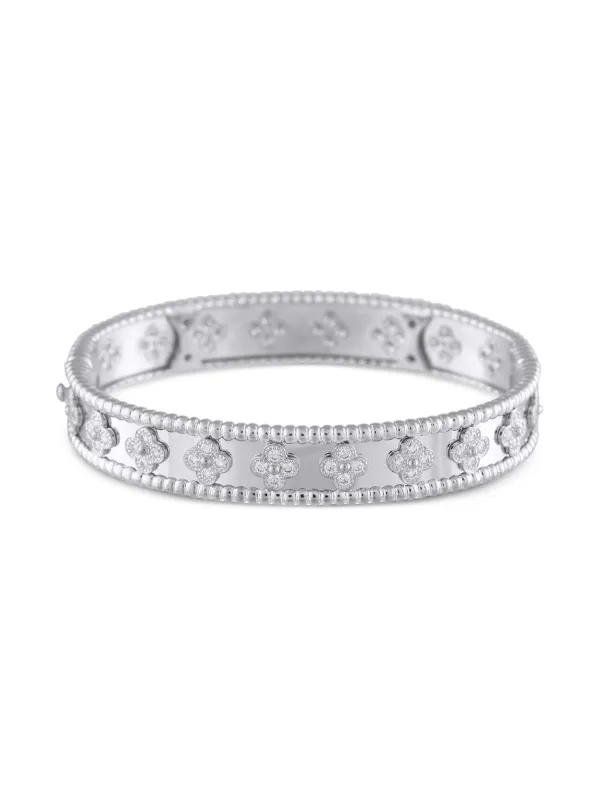 Van Cleef Arpels 18K White Gold Diamond Bracelet Silver