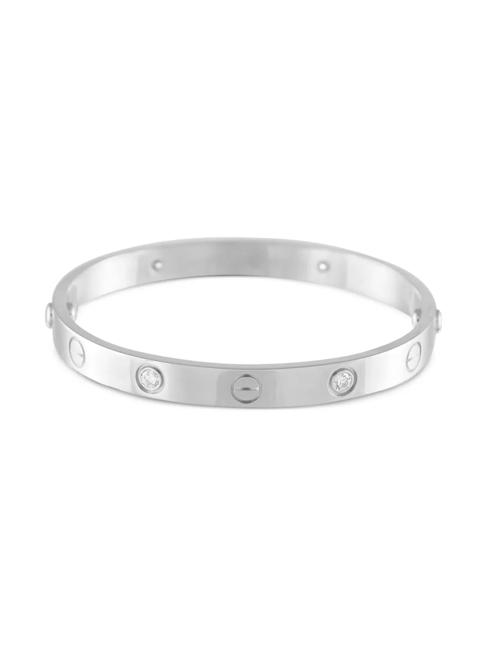 Cartier 18kt white gold Love diamond bracelet - シルバートーン Cartier 18kt white gold Love diamond bracelet - シルバートーン