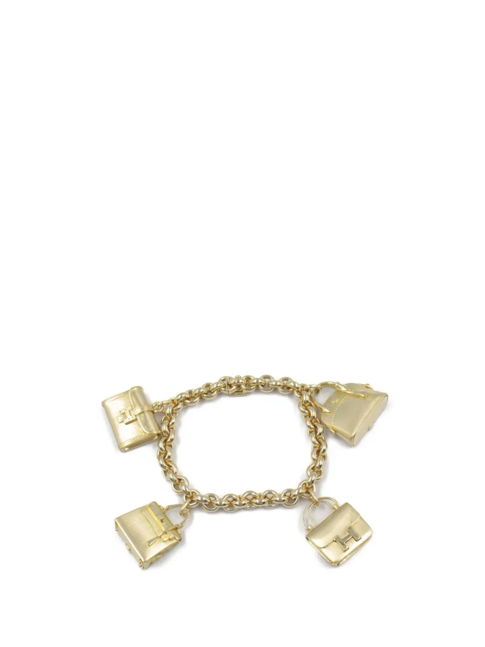 Hermès Pre-Owned 2000-2020 18K Yellow Gold Bag Charm Chain bracelet - Hermès Pre-Owned 2000-2020 18K Yellow Gold Bag Charm Chain bracelet -