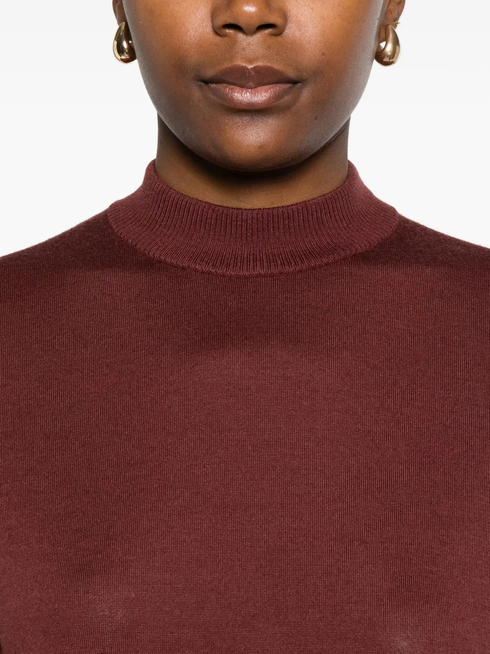 Dorothee Schumacher Essential Ease T-shirt met korte mouwen en hoge hals Rood