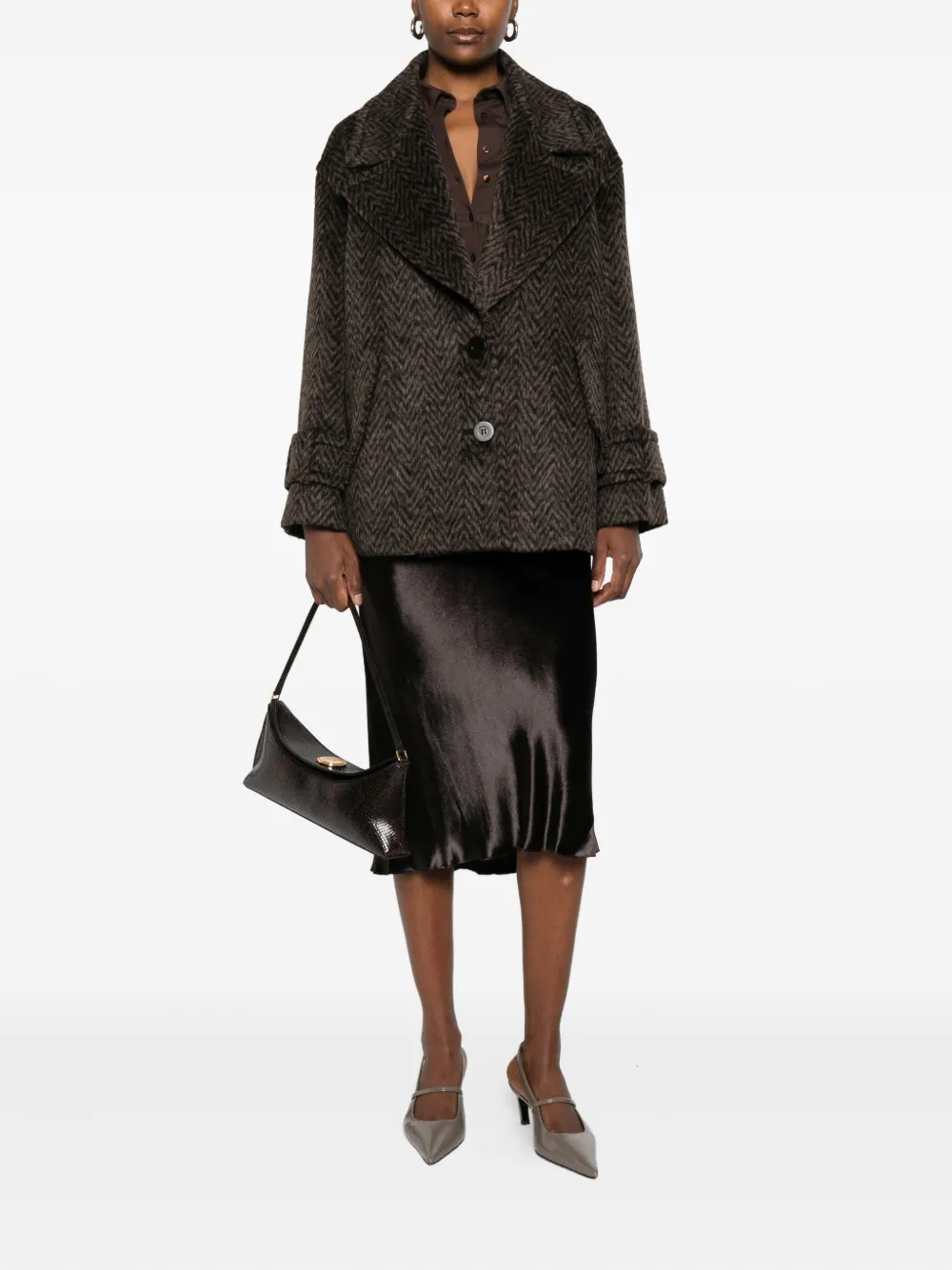 Dorothee Schumacher velvet bias-cut skirt - Zwart