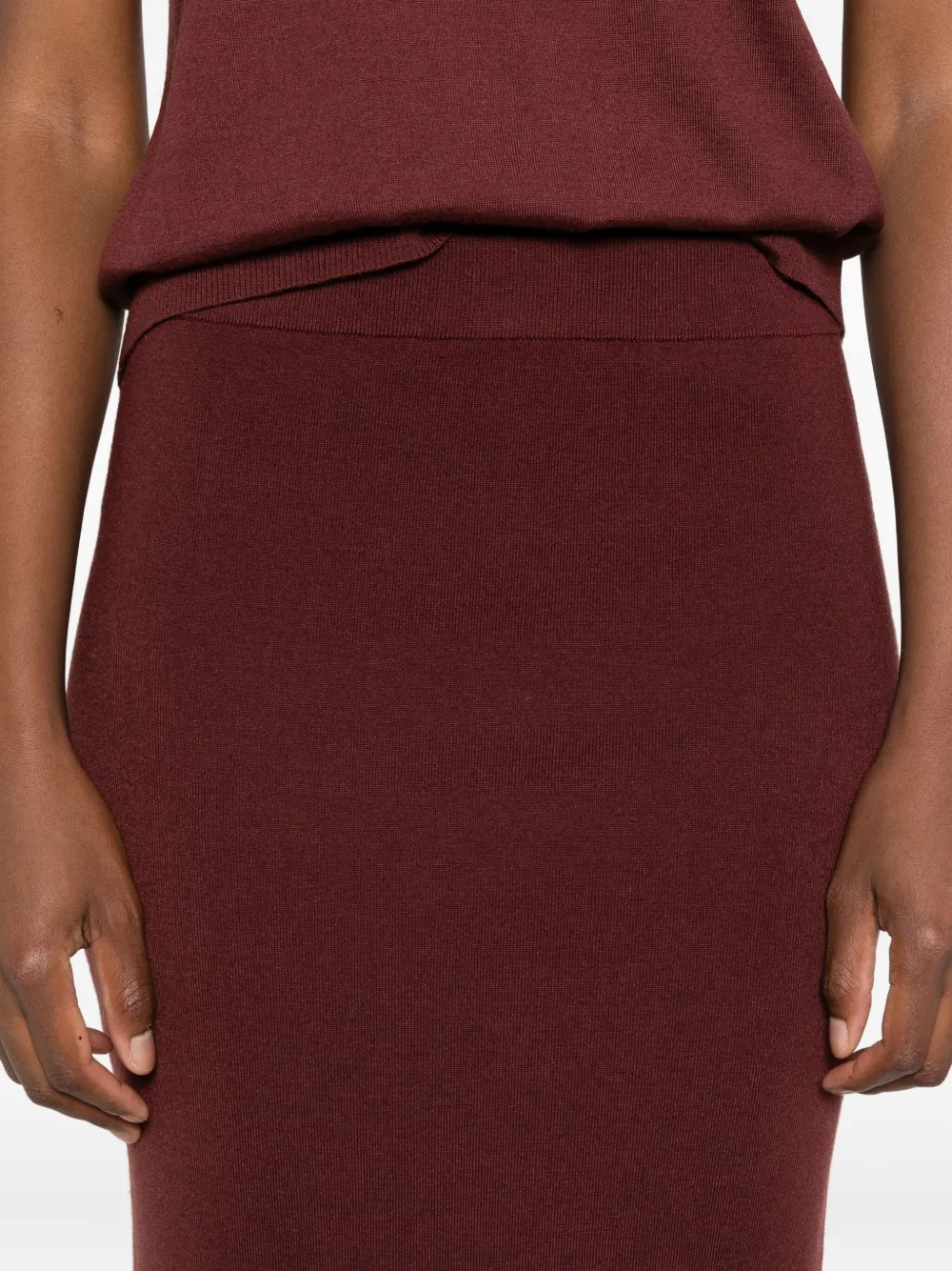 Dorothee Schumacher Elastic-waistband Midi Skirt In Red