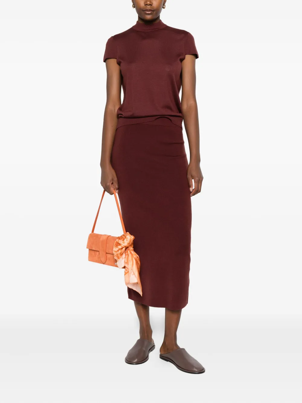 Dorothee Schumacher elastic-waistband midi skirt - Rood
