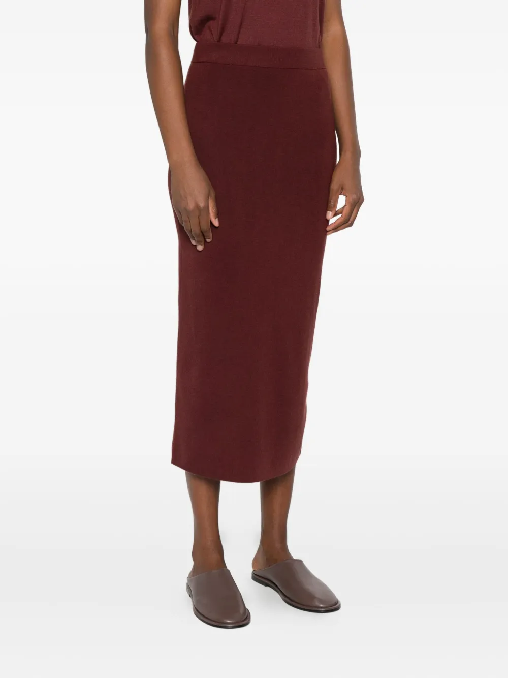 Dorothee Schumacher Elastic-waistband Midi Skirt In Red