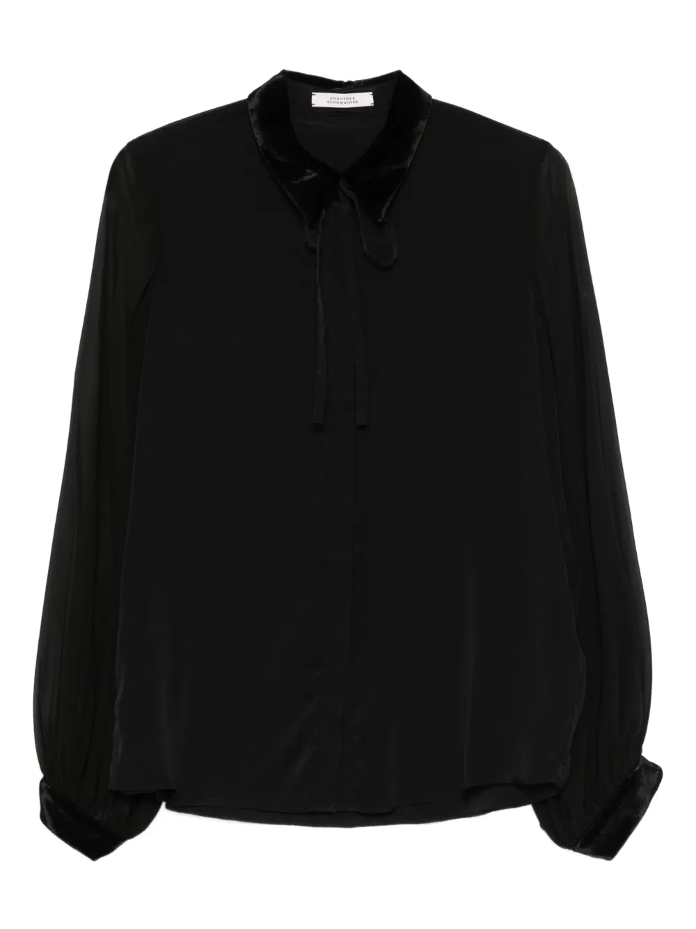Dorothee Schumacher sheer-sleeve tie-neck blouse | Black | Image 1