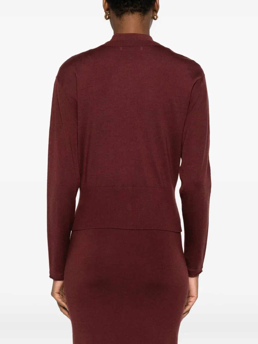 Dorothee Schumacher Button-front V-neck Cardigan In Brown