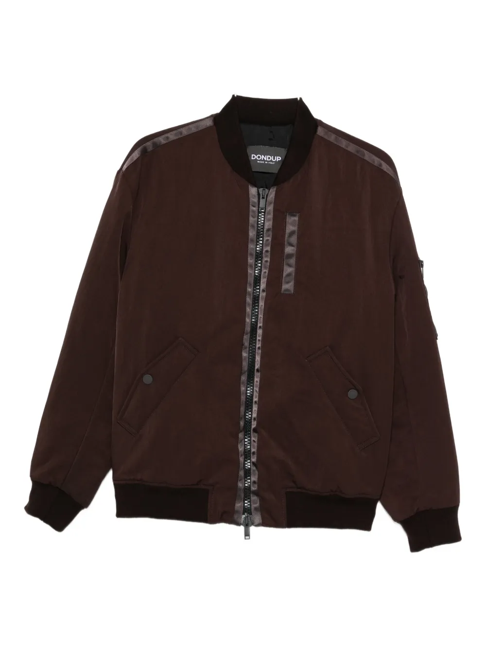Dondup Striped-panel Bomber Jacket In Brown