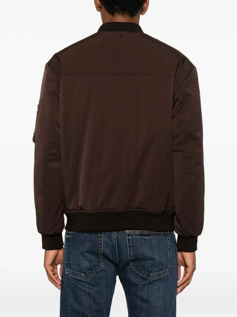 Dondup Striped-panel Bomber Jacket In Brown