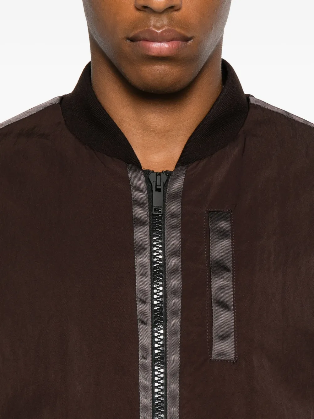 Dondup Striped-panel Bomber Jacket In Brown