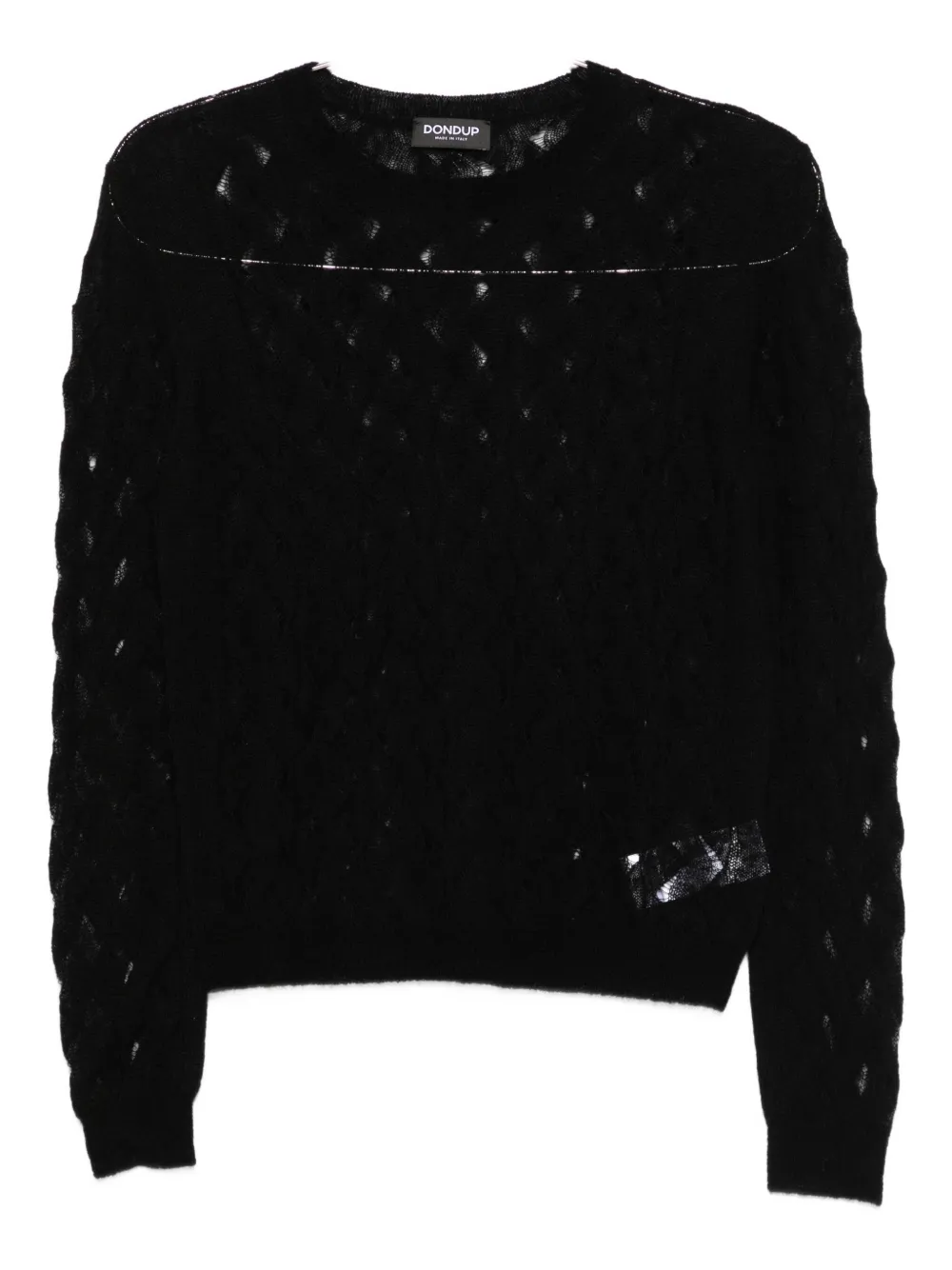 Dondup Geometric-pattern Knitted Sweater In Black