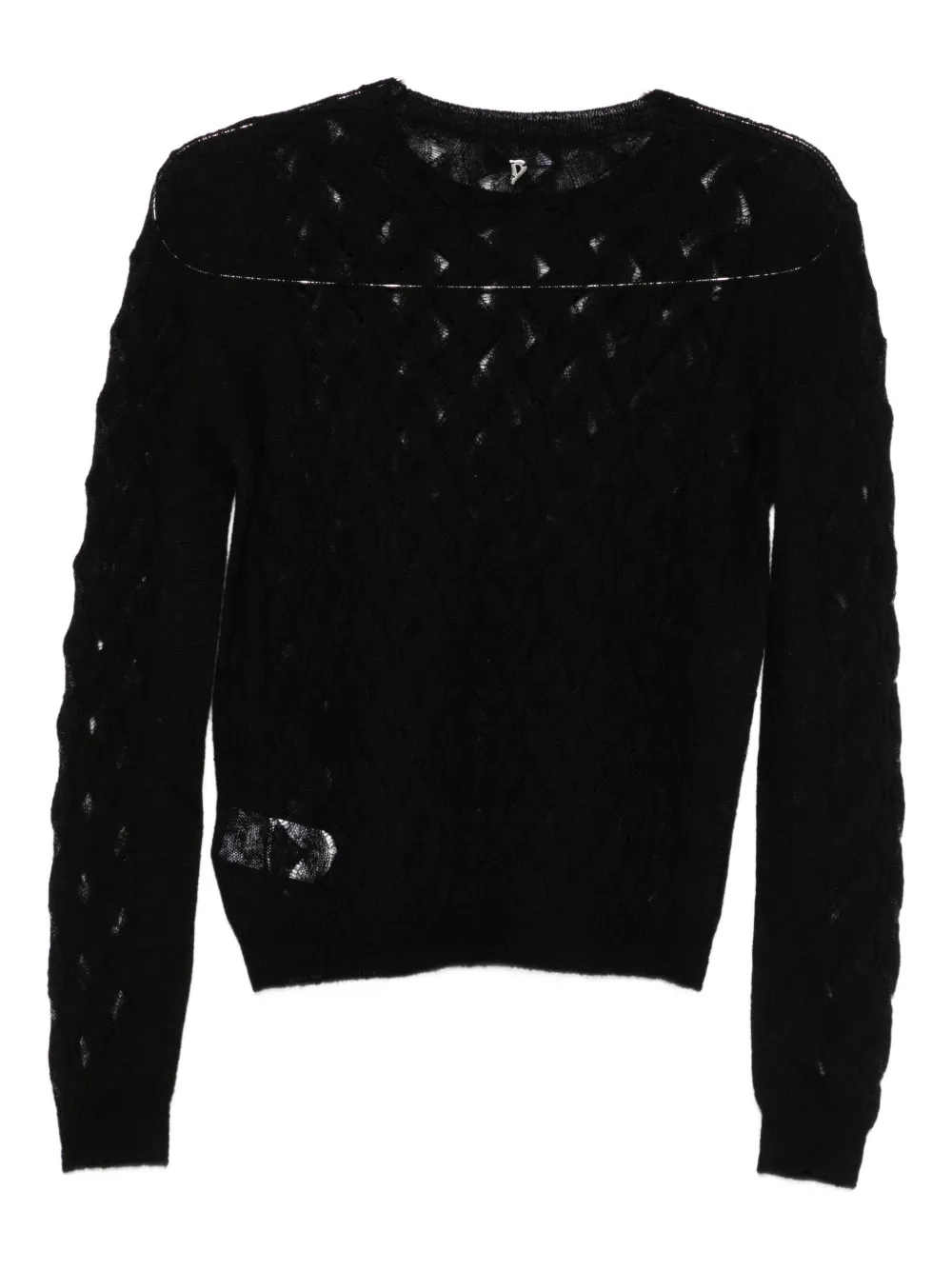 Dondup Geometric-pattern Knitted Sweater In Black