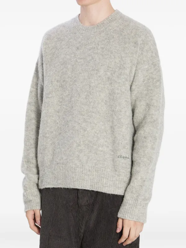 AMI Paris クルーネック セーター | グレー | FARFETCH JP