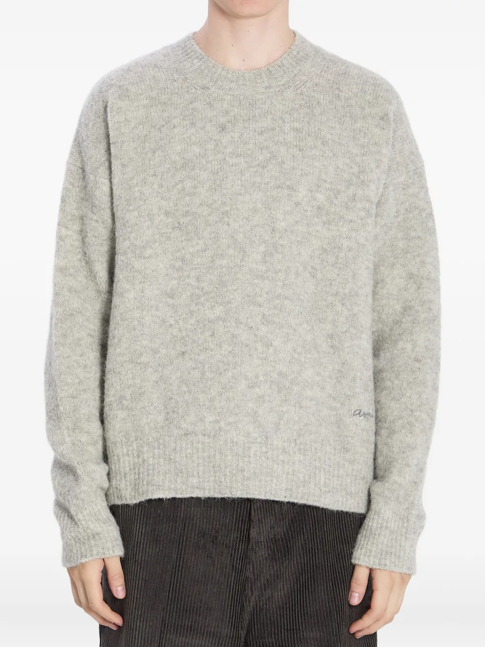 AMI Paris ribbed crewneck sweater - グレー AMI Paris ribbed crewneck sweater - グレー