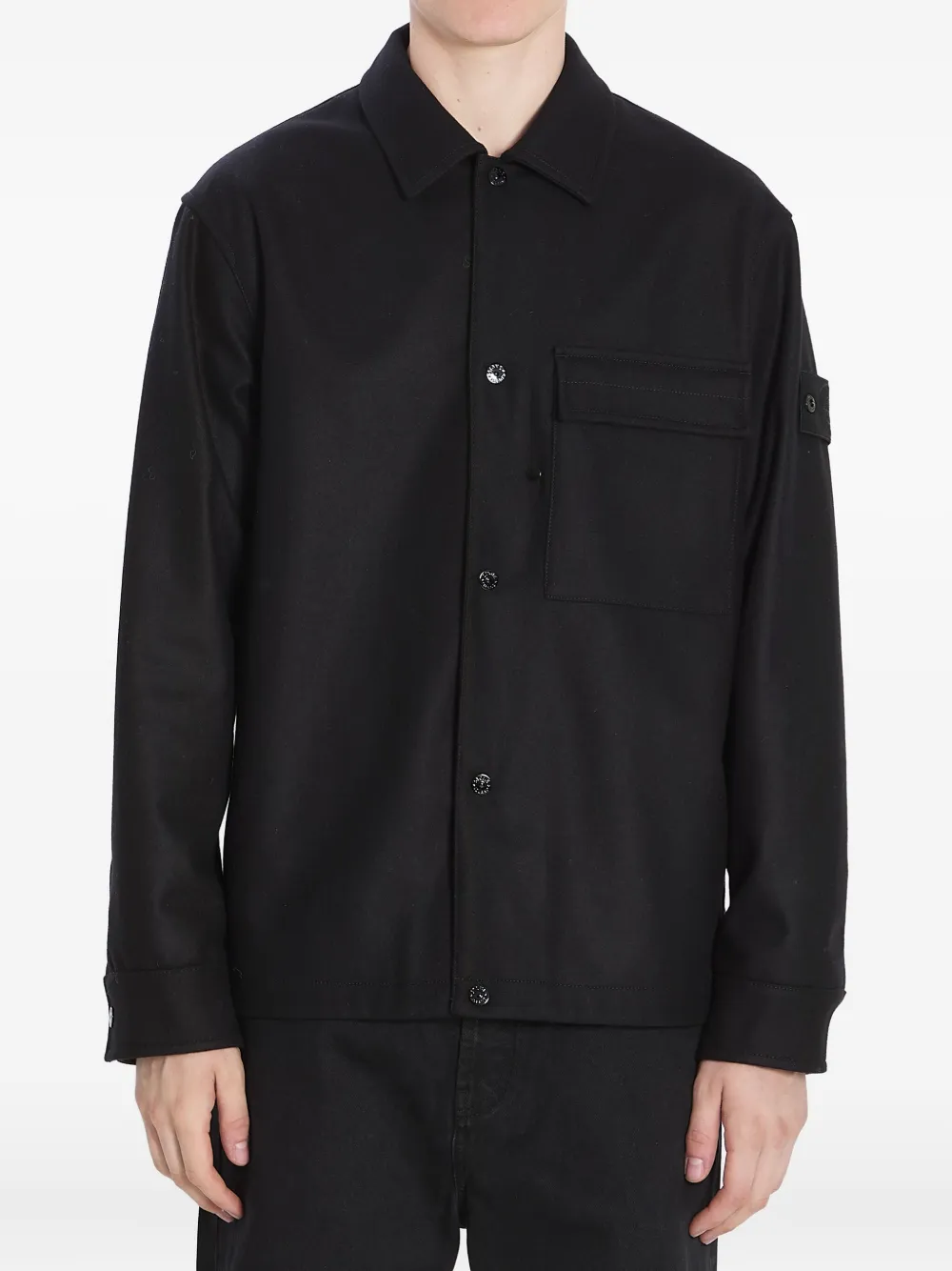 Stone Island flap-pocket buttoned shirt - ブラック Stone Island flap-pocket buttoned shirt - ブラック