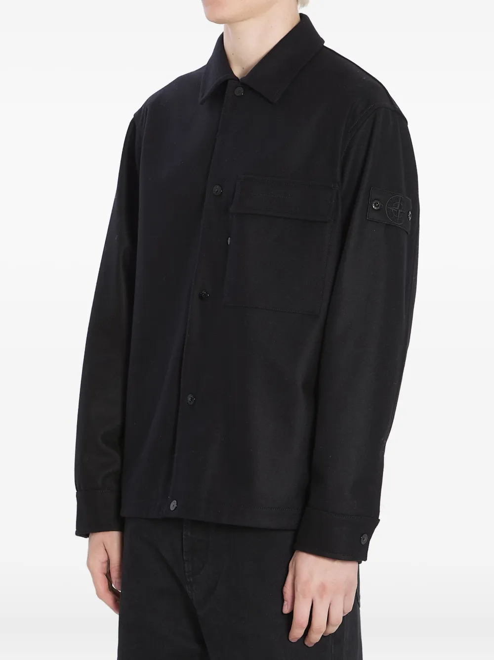 Stone Island Overhemd met klepzakken en knopen - Zwart