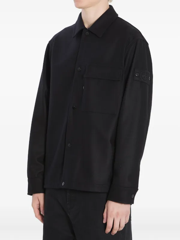 Stone Island フラップポケット シャツ | ブラック | FARFETCH JP