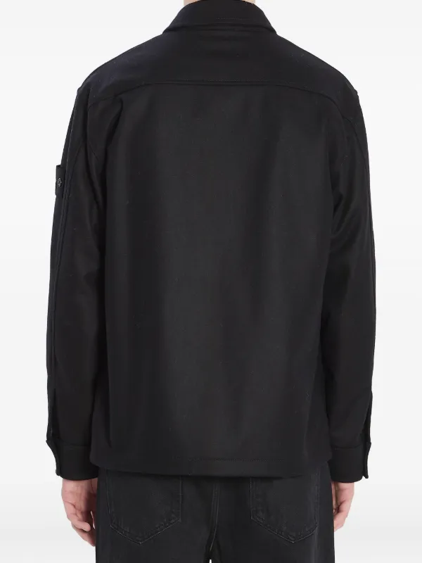 定価14万円！美品！STONE  ブラックシャツジャケット STONE ISLAND - 【ラスト1点】 BRUSHED COTTON CANVAS, GARMENT