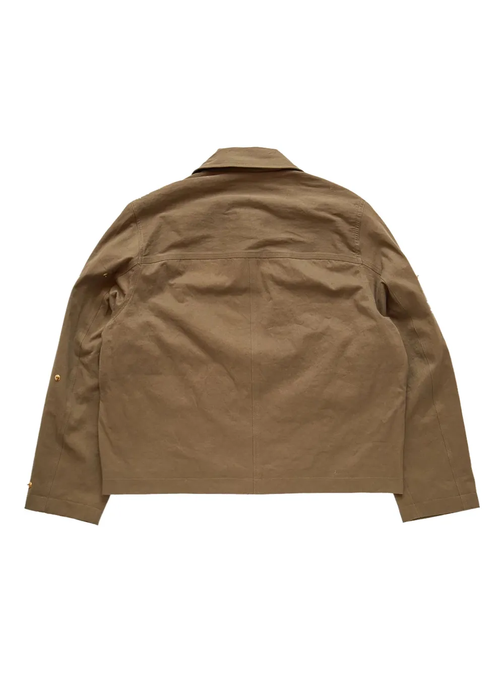 Song For The Mute Metal Bead Crop Patch Pocket Jacket Beige In Brown