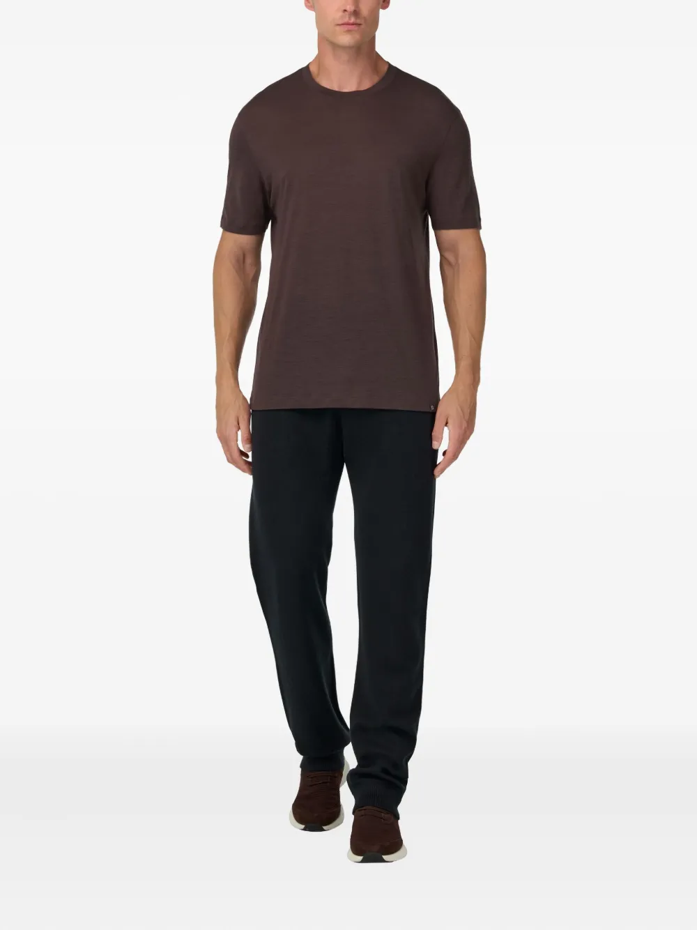 Boggi Milano T-shirt met ronde hals - Bruin