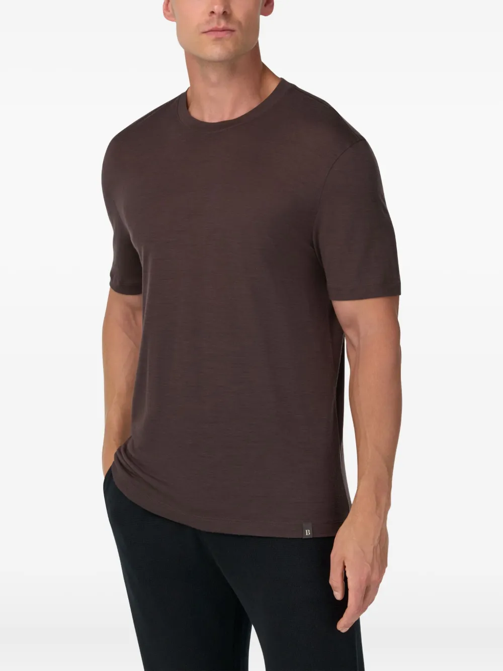 Boggi Milano T-shirt met ronde hals Bruin