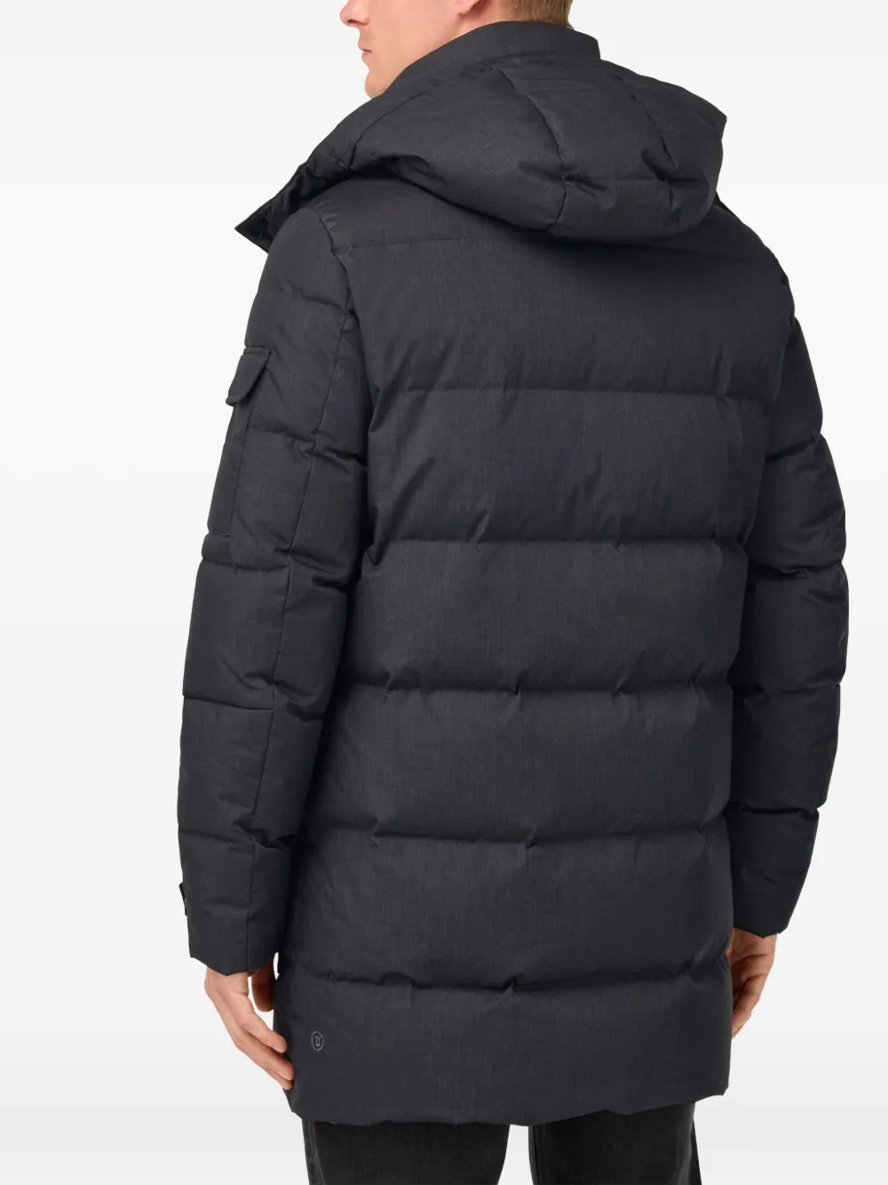 Boggi Milano Hooded Padded Jacket In Blue