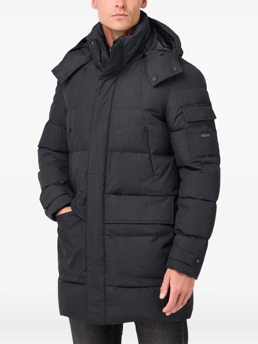 Boggi Milano Hooded Padded Jacket In Blue