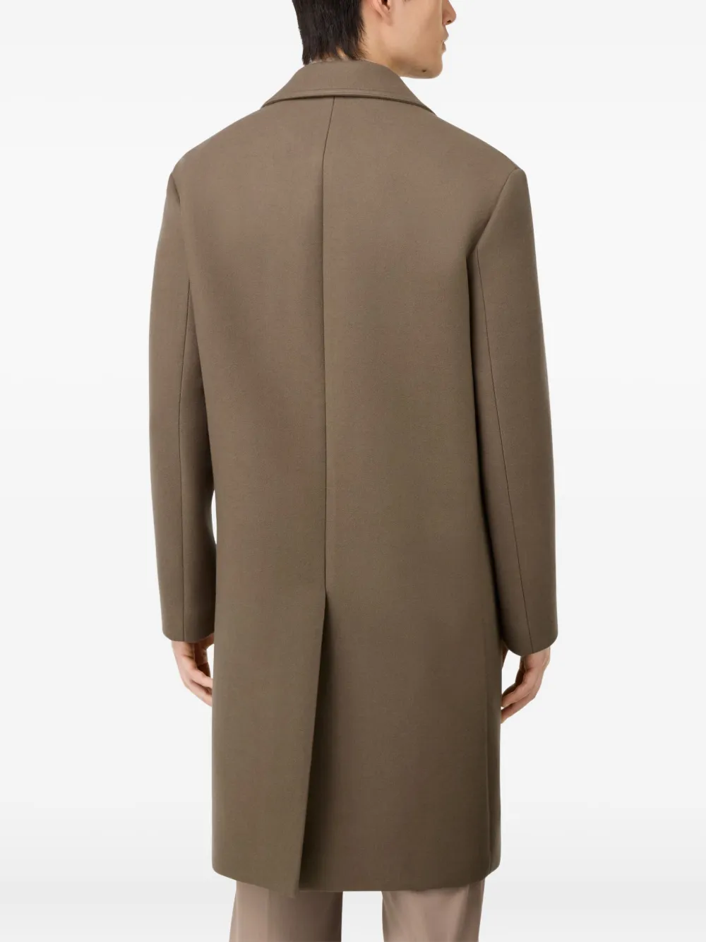 Boggi Milano Wollen jas met dubbele rij knopen Bruin