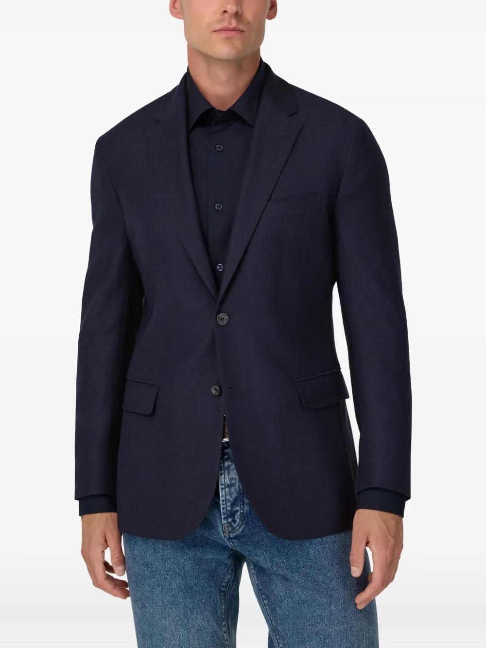 Boggi Milano Blazer met enkele rij knopen Blauw