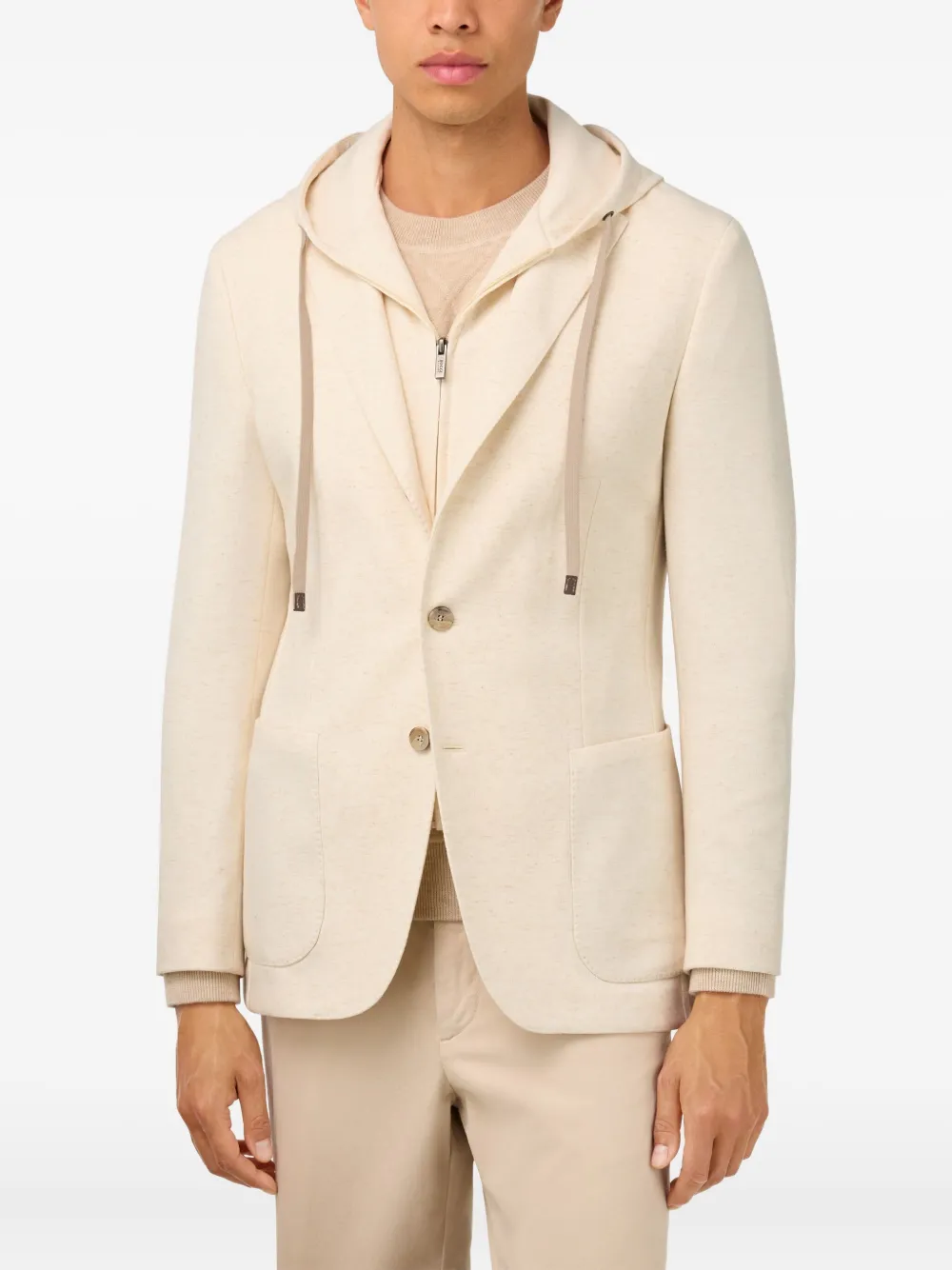 Boggi Milano Madison Hooded Blazer In Neutral