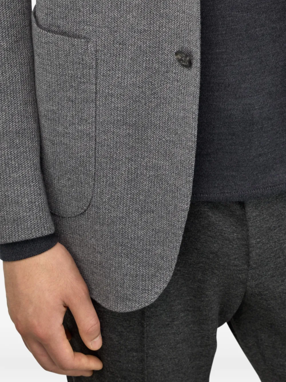 Boggi Milano Gebreide blazer met opgestikte zak Grijs