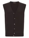 Boggi Milano merino wool mother-of-pearl button vest - Brown