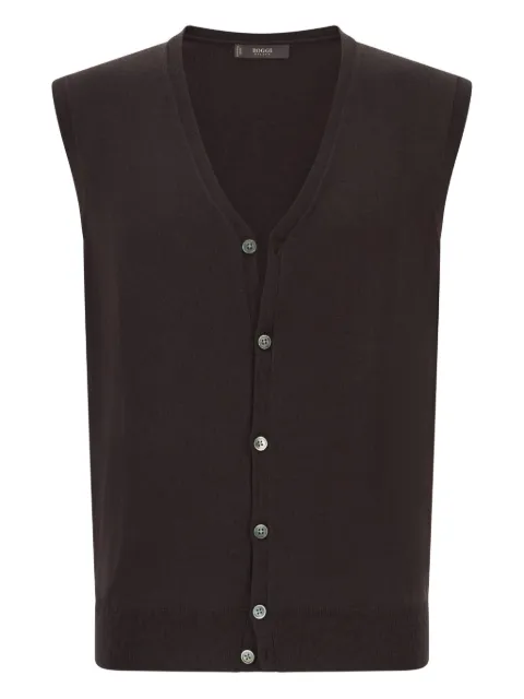 Boggi Milano merino wool mother-of-pearl button vest